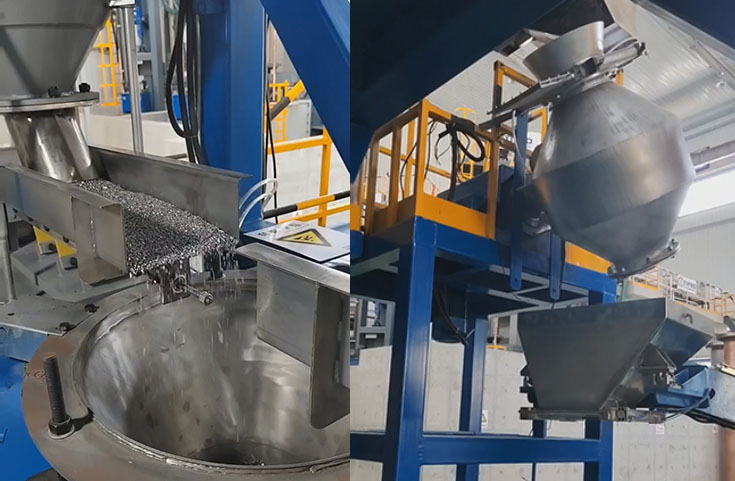 海綿鈦鈦合金自動稱重與混料系統(tǒng)，鈦合金混布料生產(chǎn)線,?鈦合金混布料裝置調(diào)試完成